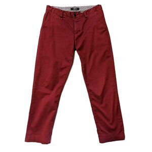 Le 31 Simons Men's Pants Stockholm Fit Burgundy 5 Pockets Size 32-34 L